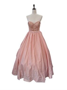 CAMILLE LA VIE STRAPLESS BEADED  BALL GOWN  & PETTICOAT SZ 4 PROM,  SWEET 16 15